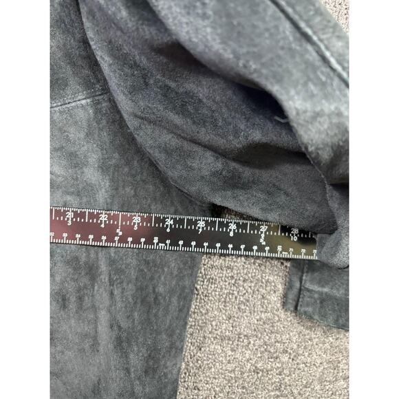 Jessica Holbrook Coat Womens 2XL Gray Faux Suede Button Front Car Coat Pockets - Picture 6 of 6